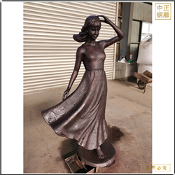 西方人物銅雕園林景 