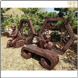 園林古代小孩讀書(shū)雕塑 園林古代小孩讀書(shū)雕塑