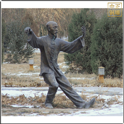 景觀練太極人物銅雕塑 景觀練太極人物銅雕塑