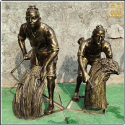 割麥子人物銅雕塑 割麥子人物銅雕塑