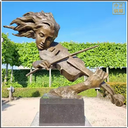 少女拉小提琴抽象雕塑 少女拉小提琴抽象雕塑