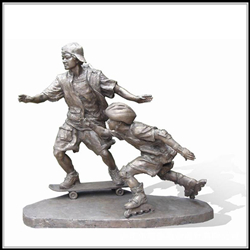 鑄銅輪滑雕塑 鑄銅輪滑雕塑