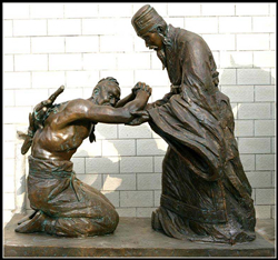 藺相如雕塑|負(fù)荊請(qǐng)罪銅像