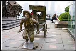 拉黃包車情景小品|黃包車夫銅像 拉黃包車情景小品|黃包車夫銅像